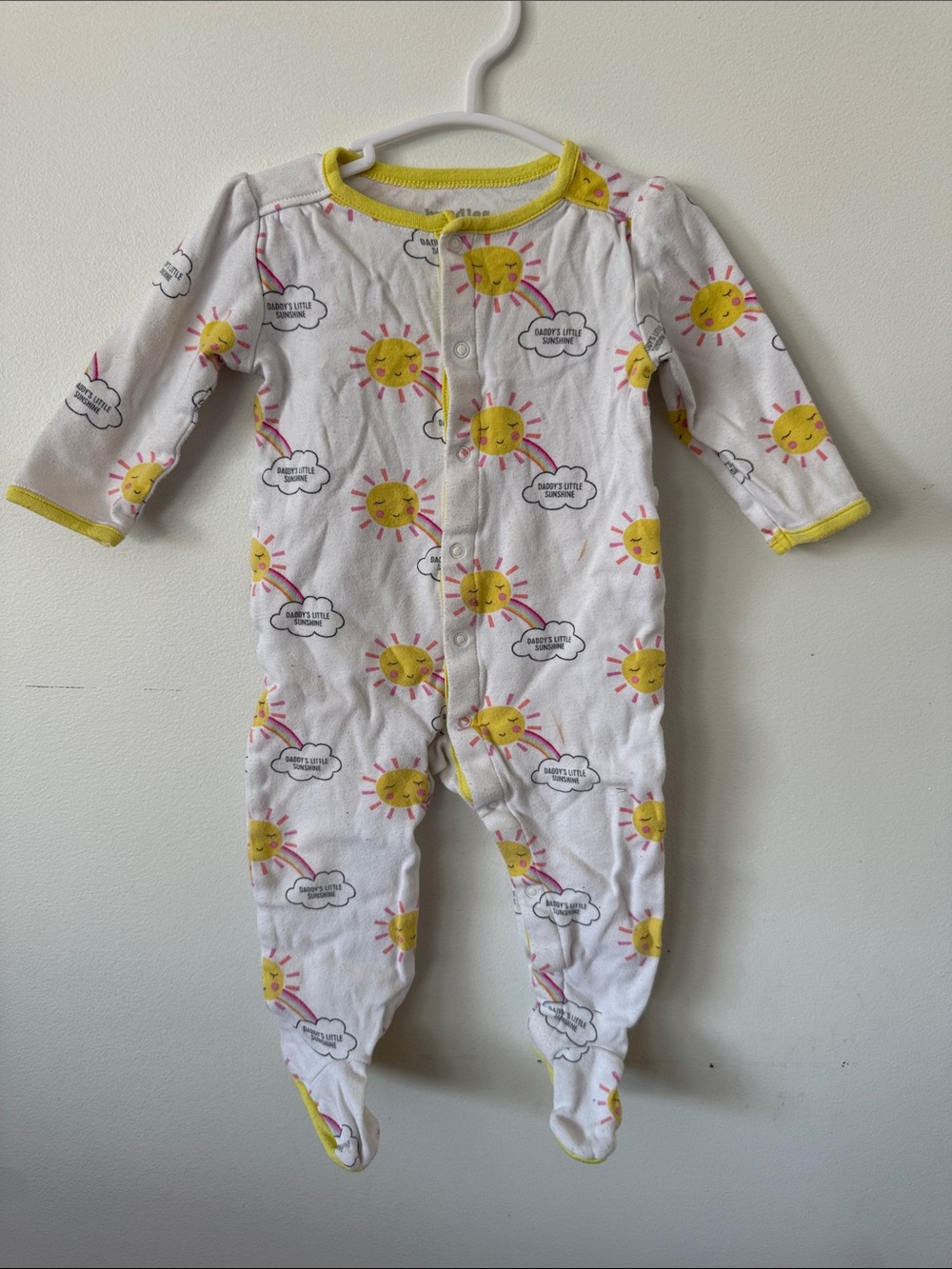 Bundles White Footed One-Piece with Sunny Print